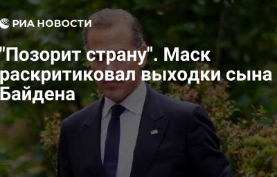 "Позорит страну". Маск раскритиковал выходки сына Байдена