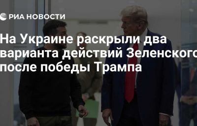 На Украине раскрыли два варианта действий Зеленского после победы Трампа