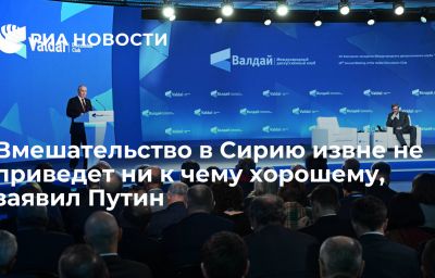 Вмешательство в Сирию извне не приведет ни к чему хорошему, заявил Путин