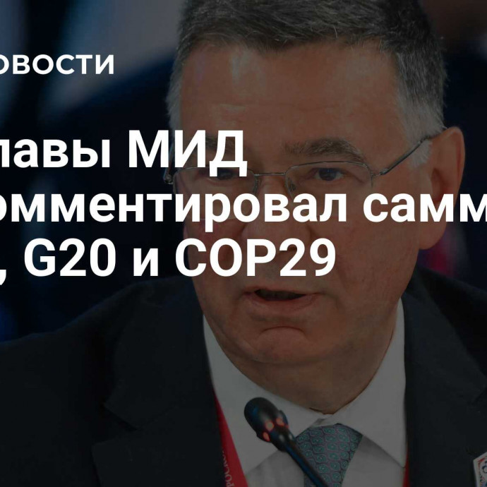 Замглавы МИД прокомментировал саммиты АТЭС, G20 и СОР29