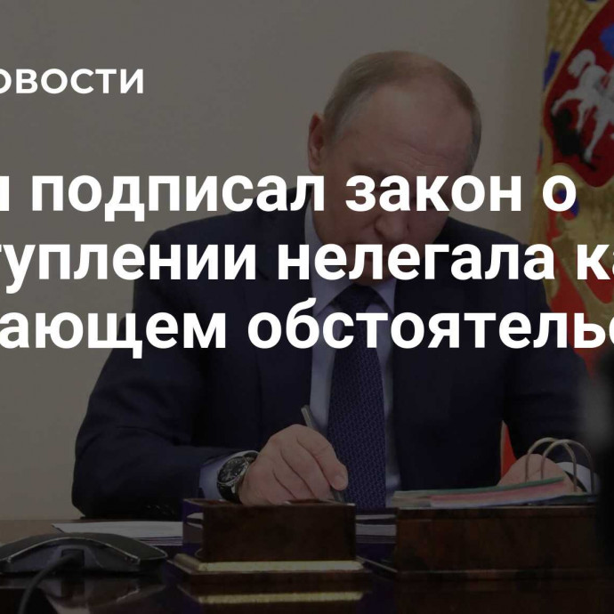 Путин подписал закон о преступлении нелегала как отягчающем обстоятельстве