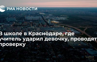 В школе в Краснодаре, где учитель ударил девочку, проводят проверку