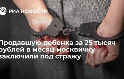 Продавшую ребенка за 25 тысяч рублей в месяц москвичку заключили под стражу