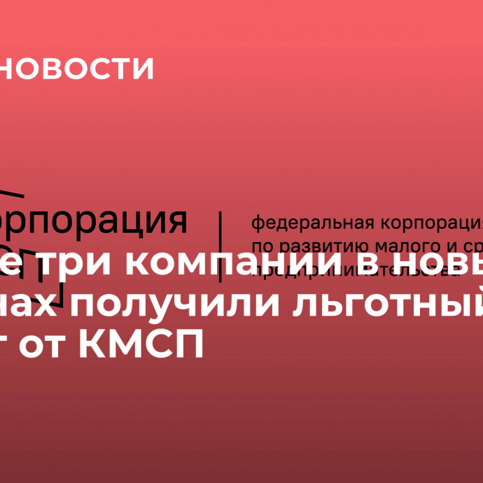 Первые три компании в новых регионах получили льготный лизинг от КМСП