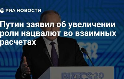 Путин заявил об увеличении роли нацвалют во взаимных расчетах