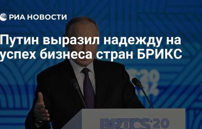 Путин выразил надежду на успех бизнеса стран БРИКС