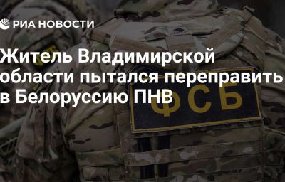 Житель Владимирской области пытался переправить в Белоруссию ПНВ