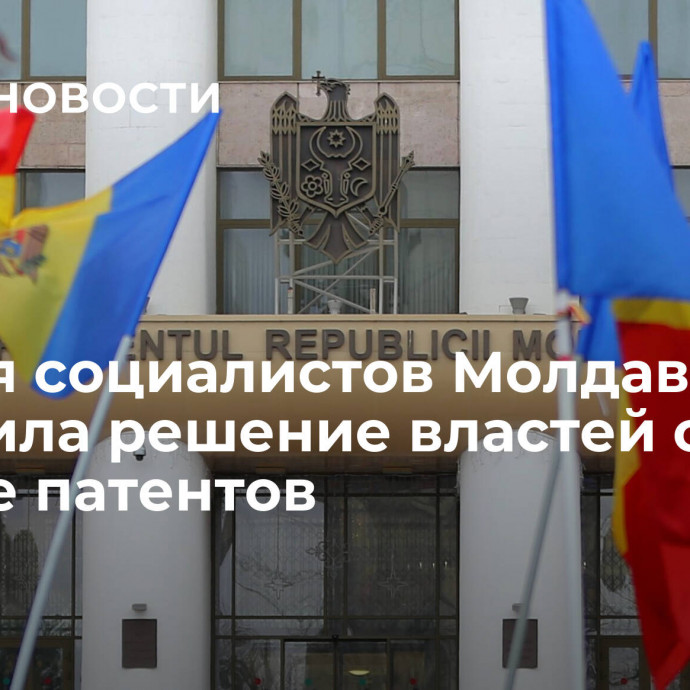 Партия социалистов Молдавии оспорила решение властей об отмене патентов