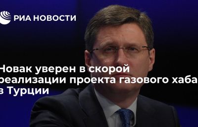 Новак уверен в скорой реализации проекта газового хаба в Турции