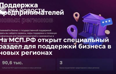 На МСП.РФ открыт специальный раздел для поддержки бизнеса в новых регионах