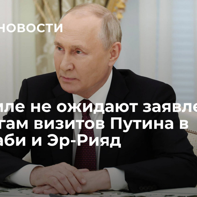 В Кремле не ожидают заявлений по итогам визитов Путина в Абу-Даби и Эр-Рияд