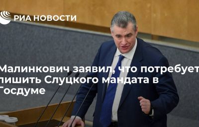 Малинкович заявил, что потребует лишить Слуцкого мандата в Госдуме