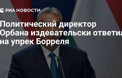 Политический директор Орбана издевательски ответил на упрек Борреля