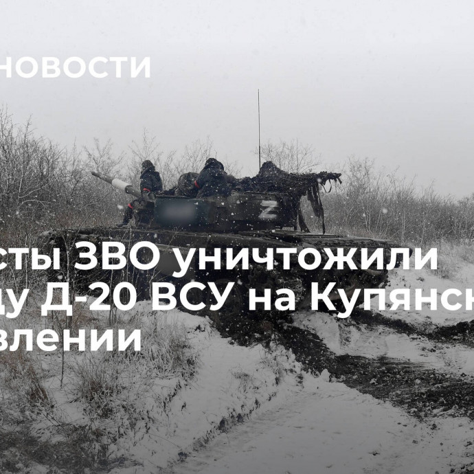 Танкисты ЗВО уничтожили гаубицу Д-20 ВСУ на Купянском направлении