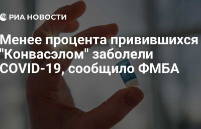 Менее процента привившихся "Конвасэлом" заболели COVID-19, сообщило ФМБА