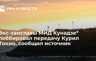 Экс-замглавы МИД Кунадзе* лоббировал передачу Курил Токио, сообщил источник