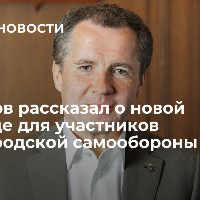 Гладков рассказал о новой награде для участников белгородской самообороны