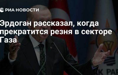 Эрдоган рассказал, когда прекратится резня в секторе Газа