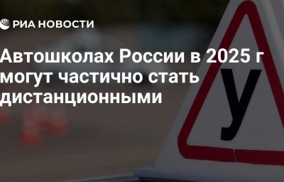 Автошколах России в 2025 г могут частично стать дистанционными