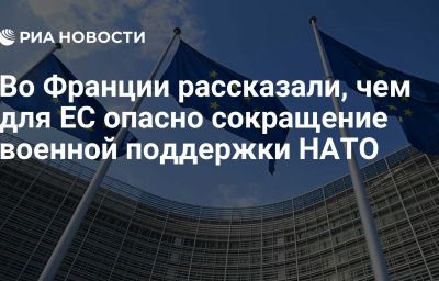 Во Франции рассказали, чем для ЕС опасно сокращение военной поддержки НАТО