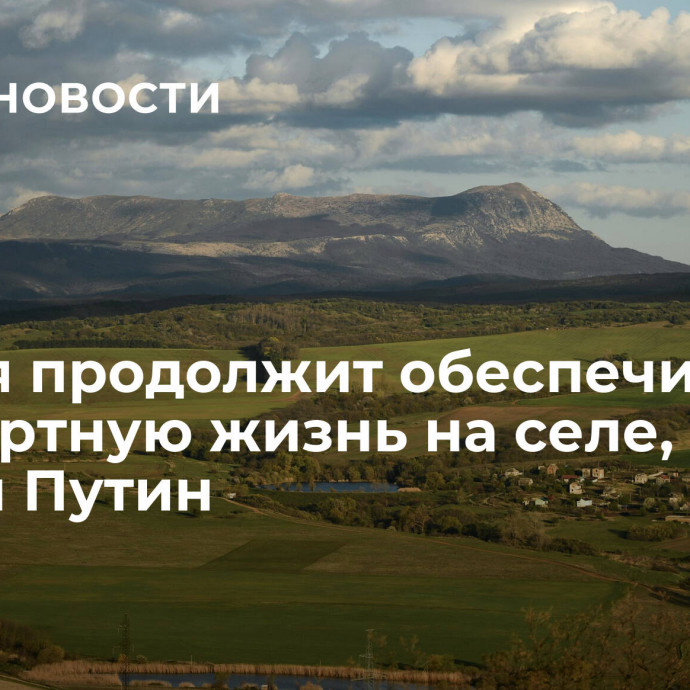 Россия продолжит обеспечивать комфортную жизнь на селе, заявил Путин