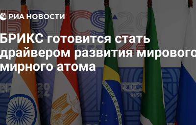 БРИКС готовится стать драйвером развития мирового мирного атома