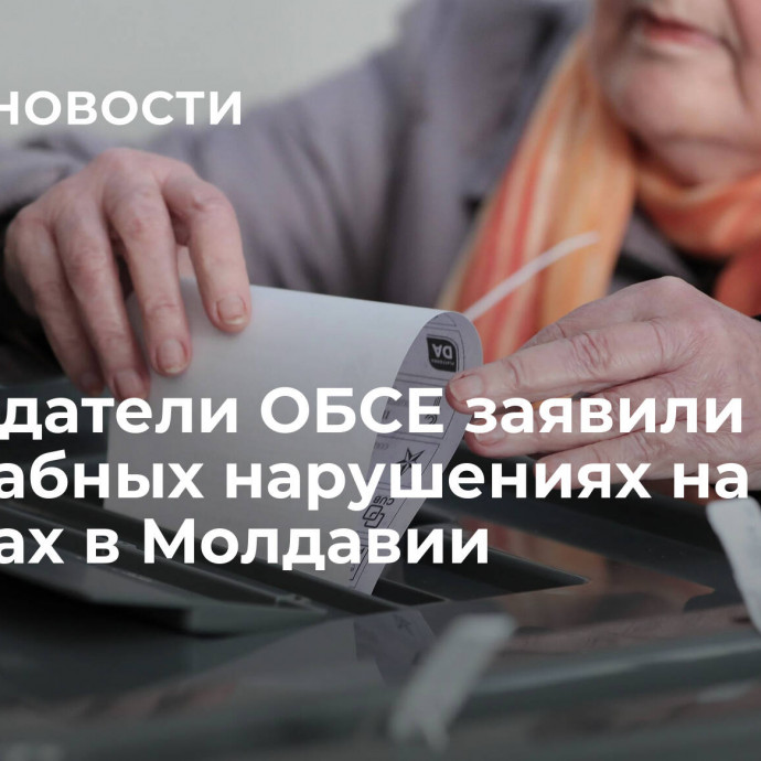 Наблюдатели ОБСЕ заявили о масштабных нарушениях на выборах в Молдавии