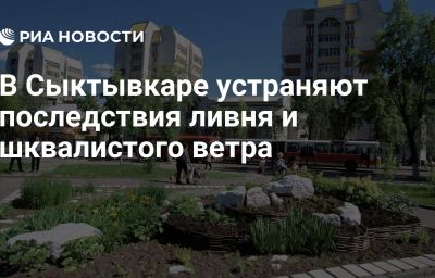 В Сыктывкаре устраняют последствия ливня и шквалистого ветра