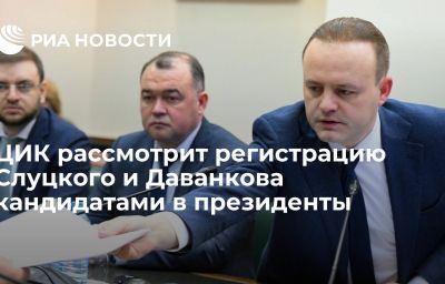 ЦИК рассмотрит регистрацию Слуцкого и Даванкова кандидатами в президенты