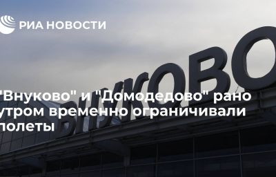 "Внуково" и "Домодедово" рано утром временно ограничивали полеты