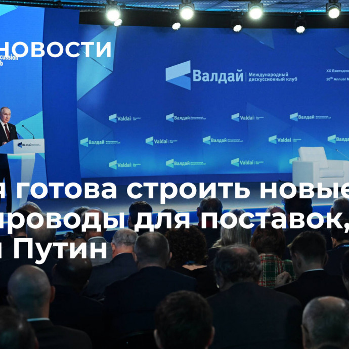 Россия готова строить новые трубопроводы для поставок, заявил Путин