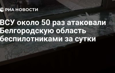 ВСУ около 50 раз атаковали Белгородскую область беспилотниками за сутки