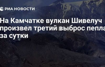 На Камчатке вулкан Шивелуч произвел третий выброс пепла за сутки