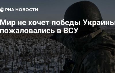 Мир не хочет победы Украины, пожаловались в ВСУ