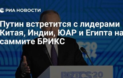 Путин встретится с лидерами Китая, Индии, ЮАР и Египта на саммите БРИКС