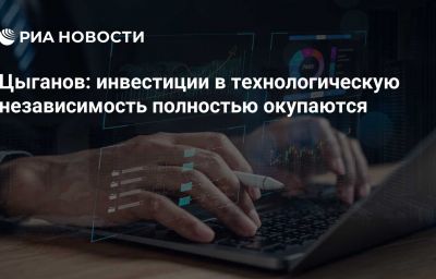 Цыганов: инвестиции в технологическую независимость полностью окупаются