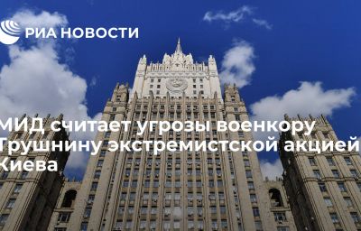 МИД считает угрозы военкору Трушнину экстремистской акцией Киева