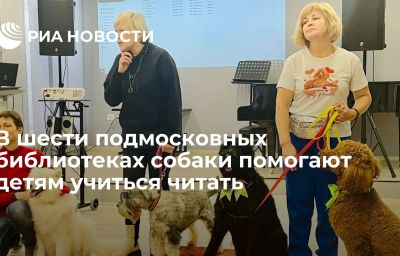 В шести подмосковных библиотеках собаки помогают детям учиться читать