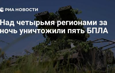 Над четырьмя регионами за ночь уничтожили пять БПЛА