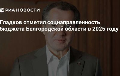 Гладков отметил соцнаправленность бюджета Белгородской области в 2025 году