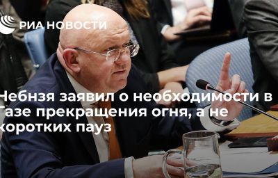 Небнзя заявил о необходимости в Газе прекращения огня, а не коротких пауз