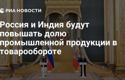 Россия и Индия будут повышать долю промышленной продукции в товарообороте