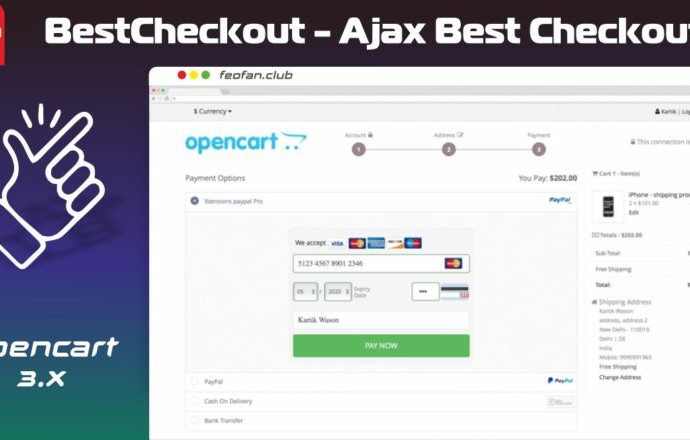 Xtensions Best Checkout — Ajax Best Checkout — Easy Quick n Boosted on opencart v5.0.3.4