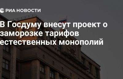 В Госдуму внесут проект о заморозке тарифов естественных монополий