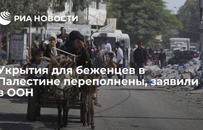 Укрытия для беженцев в Палестине переполнены, заявили в ООН