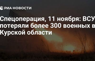 Спецоперация, 11 ноября: ВСУ потеряли более 300 военных в Курской области