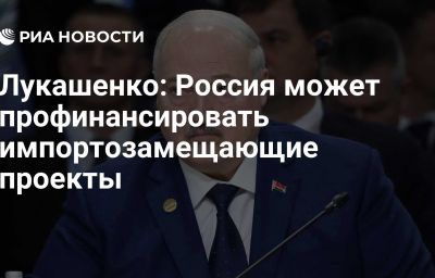 Лукашенко: Россия может профинансировать импортозамещающие проекты