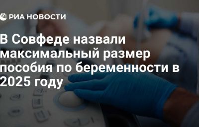 В Совфеде назвали максимальный размер пособия по беременности в 2025 году