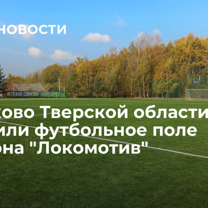 В Сонково Тверской области обновили футбольное поле стадиона 