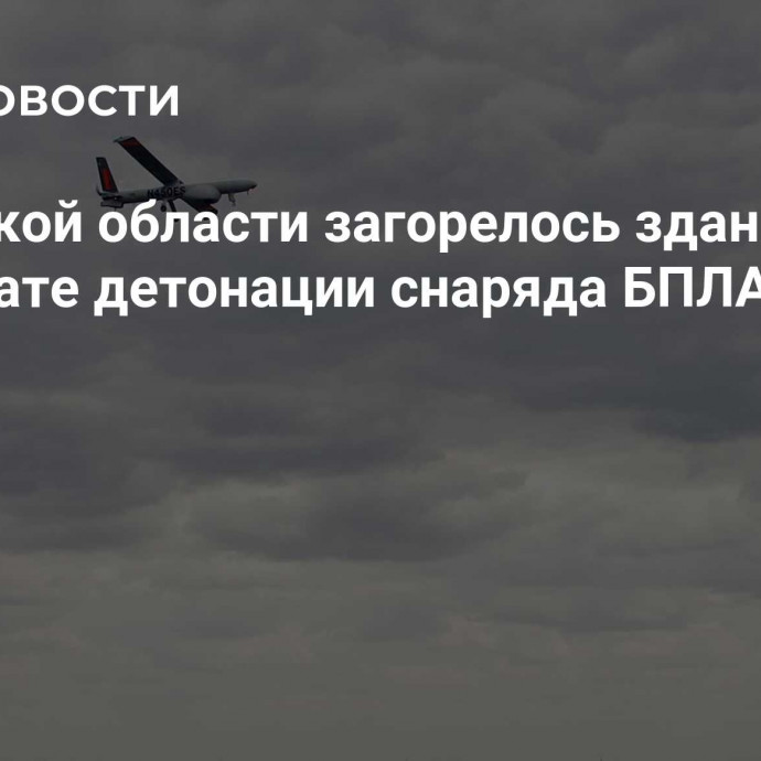 В Брянской области загорелось здание в результате детонации снаряда БПЛА